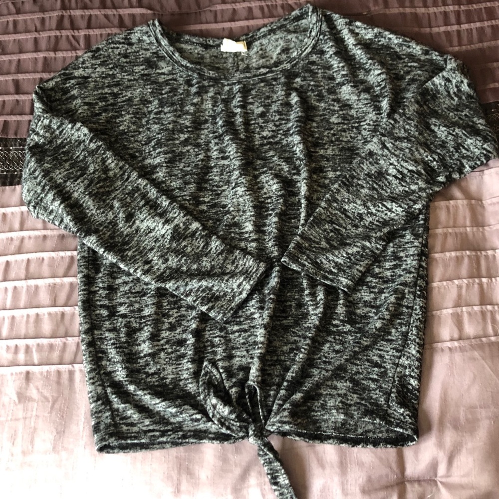 Long sleeve tie front shirt